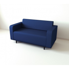 Диван офісний Tobi Sho Арне з підлокітниками 1380х700х740 мм, шкірзам Midnight Blue/2227