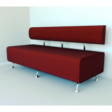 Диван офисный Tobi Sho Доран-42 без подлокотников 1800x540x750, кожзам Красный 2210