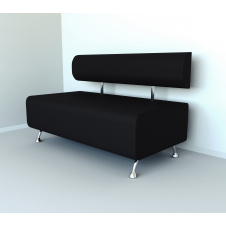 Диван офисный Tobi Sho Доран-42 без подлокотников 1500x540x750, кожзам Черный 2230