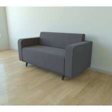 Диван офисный Tobi Sho Арне с подлокотниками 1380х700х740 мм, обивка велюр Magic Grey