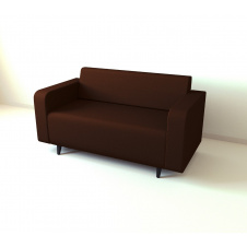 Диван офісний Tobi Sho Арне з підлокітниками 1580х700х740 мм, шкірзам Bright Brown/2231