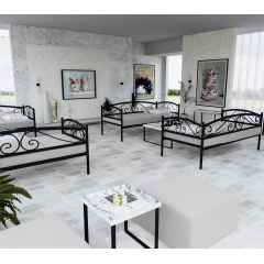 Кровать-тахта металлическая Tobi Sho VERONA Lux односпальная 200X80 Черный Ладан