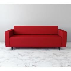 Диван офісний Tobi Sho Арне з підлокітниками 1880х700х740 мм, шкірзам Red/2210 Обухів
