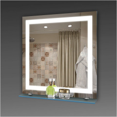 Зеркало квадратное Экватор с LED подсветкой DR-51 600х600х30 с полочкой Владимир-Волынский