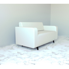 Диван офісний Tobi Sho Арне з підлокітниками 1580х700х740 мм, шкірзам White/2300 Тернопіль