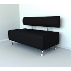 Диван офісний Tobi Sho Доран-42 без підлокітників 1500x540x750, шкірзам Чорний 2230 Новомосковськ