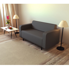 Диван офисный Tobi Sho Арне с подлокотниками 1380х700х740 мм, кожзам Dark Grey/2233 Николаев