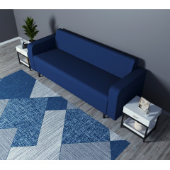 Диван офісний Tobi Sho Арне з підлокітниками 1880х700х740 мм, шкірзам Midnight Blue/2227 Івано-Франківськ