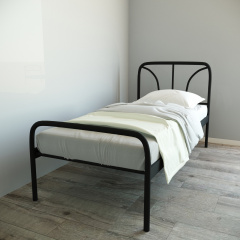 Ліжко Tobi Sho RELAX-1 односпальне металеве для дачі, готелів 190X80 Чорний Самбір