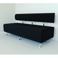 Диван офісний Tobi Sho Доран-42 без підлокітників 1800x540x750, шкірзам Чорний 2230 Умань