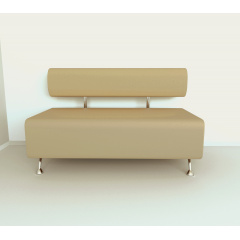 Диван офисный Tobi Sho Доран без подлокотников 1200x540x750, кожзам Бежевый 2201 Доманёвка