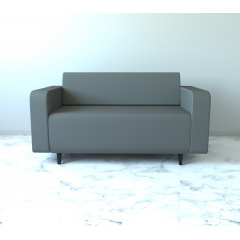 Диван офисный Tobi Sho Арне с подлокотниками 1580х700х740 мм, кожзам Dark Grey/2233 Доманёвка