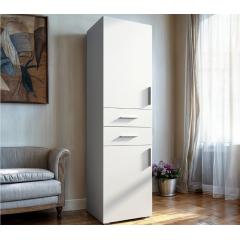 Шафа-пенал Tobi Sho ST-0014 з полицями та висувними шухлядами, 600х2180х520 мм, Білий Королево