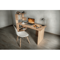 Стол компьютерный Tobi Sho ST-0024 с боковым стеллажом 1416х750х600 Дуб сонома Покровск
