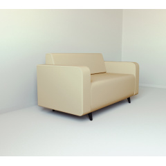 Диван офісний Tobi Sho Арне з підлокітниками 1580х700х740 мм, шкірзам Cream/2207 Запоріжжя
