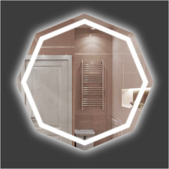 Зеркало Экватор с фоновой LED подсветкой восьмиугольное DR-66 650х650х30 Кушугум