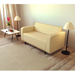 Диван офисный Tobi Sho Арне с подлокотниками 1580х700х740 мм, кожзам Camel/2201 Балаклея