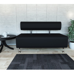 Диван офісний Tobi Sho Доран-42 без підлокітників 1200x540x750, шкірзам Чорний 2230 Ворожба