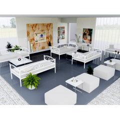 Тахта металева Tobi Sho CAROLA LUX для тераси, саду 190X90 Біла Полтава