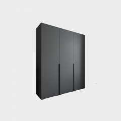Шафа розпашна тридверна Tobi Sho ST-0027 зі штангою та полицями, 1800х2210х520 мм Антрацит Чугуїв