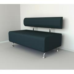 Диван офісний Tobi Sho Доран без підлокітників 1200x540x750, шкірзам Морська хвиля 2215 Бориспіль