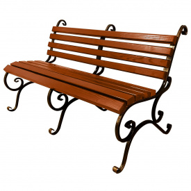 Скамейка садовая кованая Tobi Sho без подлокотников усиленная 260 см цвет махагоний