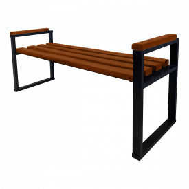 Лавка Tobi Sho Лофт без спинки з підлокітниками для дачі, парку, саду 1,5 м колір каштан