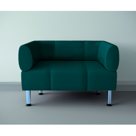 Крісло офісне Tobi Sho Бенно-2 з підлокітниками та прямою ногою 1000х720х750 шкірзам Морська хвиля 2215.