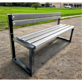 Лавка садовая Tobi Sho Лофт Бенч со спинкой без подлокотников 1,5 м цвет Антрацит