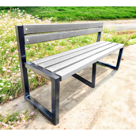 Лавка садова Tobi Sho Лофт Бенч зі спинкою без підлокітників 2,2 м колір Антрацит