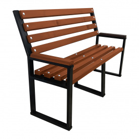 Скамейка Tobi Sho Лофт с деревянными накладками на подлокотниках усиленная 2 м цвет каштан