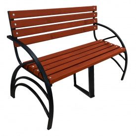 Скамейка Tobi Sho Эльф с подлокотниками для дачи, парка, сада усиленная 2 м цвет махагоний