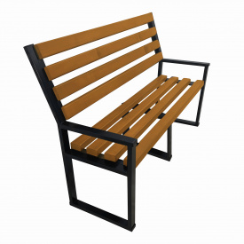 Лавка Tobi Sho Лофт із цільними опорами для дачі, парку, саду посилена 2,2 м колір дуб