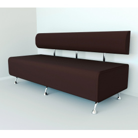 Диван офісний Tobi Sho Доран без підлокітників 1800x540x750, шкірзам Коричневий 2231