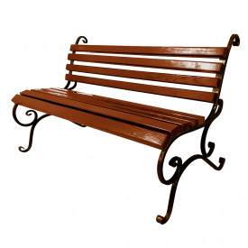 Лавка садова кована Tobi Sho без підлокітників 150 см колір махагоний