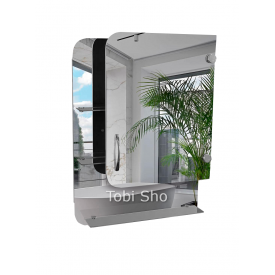 Навесной зеркальный шкафчик "Эконом" с открытыми полками для ванной комнаты Tobi Sho ТS-74 500х700х130 мм