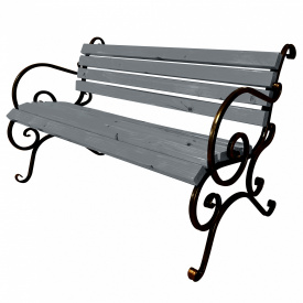 Скамейка садовая кованая Tobi Sho с подлокотниками 170 см цвет серый