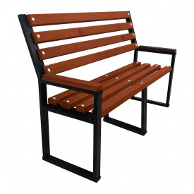 Скамейка Tobi Sho Лофт с деревянными накладками на подлокотниках усиленная 2,2 м цвет махагоний