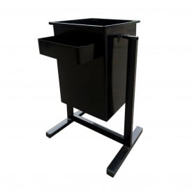 Урна з попільничкою Tobi sho вулична металева квадратна 22 л, чорна