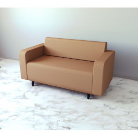 Диван офисный Tobi Sho Арне с подлокотниками 1580х700х740 мм, кожзам Coffe Milk/2238