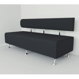Диван офісний Tobi Sho Доран-42 без підлокітників 1800x540x750, шкірзам Антрацит 2243