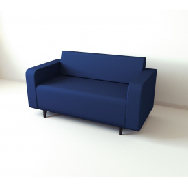 Диван офисный Tobi Sho Арне с подлокотниками 1580х700х740 мм, кожзам Midnight Blue/2227