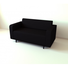 Диван офисный Tobi Sho Арне с подлокотниками 1580х700х740 мм, кожзам Black/2230