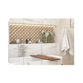 Зеркальный большой панорамный шкаф в ванную комнату TR27-90 900х700х145 мм