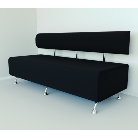 Диван офісний Tobi Sho Доран-42 без підлокітників 1800x540x750, шкірзам Чорний 2230