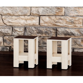 Табуретка Tobi Sho Т-1 для кухни, столовой, терассы 320х320х450 Венге темный/Дуб молочный в комплекте 2 шт