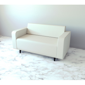 Диван офісний Tobi Sho Арне з підлокітниками 1380х700х740 мм, шкірзам White/2300