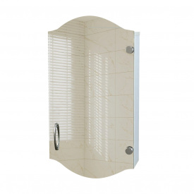 Навесной шкафчик с фигурным зеркальным фасадом для ванной комнаты Tobi Sho ТB12-40 400х700х125 мм