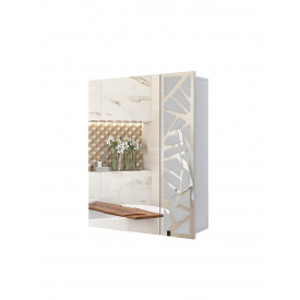 Зеркальный навесной шкаф в ванную комнату TR7-70 700х700х145 мм с рисунком зебра