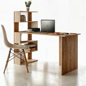 Стіл комп`ютерний Tobi Sho ST-0024 з боковим стелажем 1416х750х600 Дуб сонома